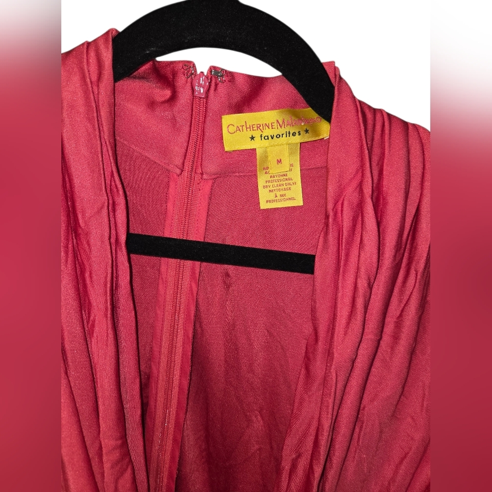 Catherine Malandrino Asymmetrical Silk Knit Dress Fuschia Pink Size M - Picture 3 of 6